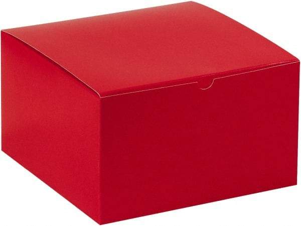 Made in USA - 10" Wide x 10" Long x 6" High Rectangle Chipboard Box - 1 Wall, Red - All Tool & Supply