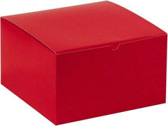 Made in USA - 10" Wide x 10" Long x 6" High Rectangle Chipboard Box - 1 Wall, Red - All Tool & Supply