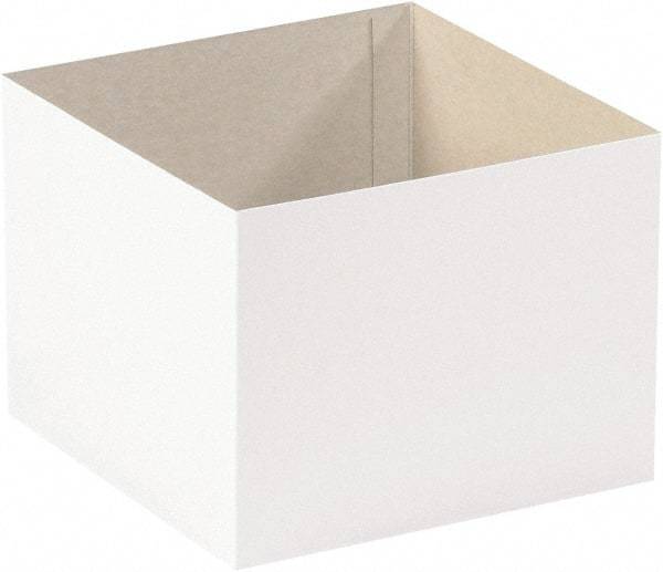 Made in USA - 8" Wide x 8" Long x 6" High Rectangle Chipboard Box - 1 Wall, White - All Tool & Supply