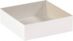 Made in USA - 10" Wide x 10" Long x 3" High Rectangle Chipboard Box - 1 Wall, White - All Tool & Supply