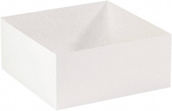 Made in USA - 14" Wide x 14" Long x 6" High Square Chipboard Box - 1 Wall, White - All Tool & Supply