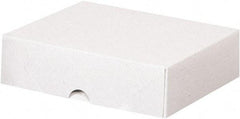 Made in USA - 7" Wide x 6" Long x 2" High Rectangle Chipboard Box - 1 Wall, White - All Tool & Supply