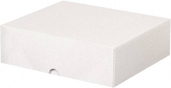 Made in USA - 9-1/2" Wide x 8-5/8" Long x 3" High Rectangle Chipboard Box - 1 Wall, White - All Tool & Supply