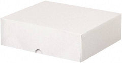 Made in USA - 9-1/2" Wide x 8-5/8" Long x 3" High Rectangle Chipboard Box - 1 Wall, White - All Tool & Supply