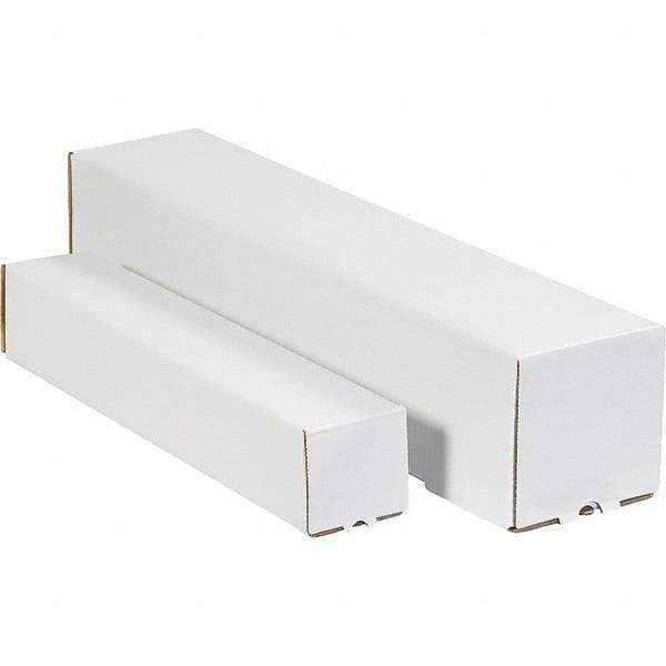 Made in USA - 5" Diam x 37" Long Square Square Mailing Tubes - 1 Wall, White - All Tool & Supply