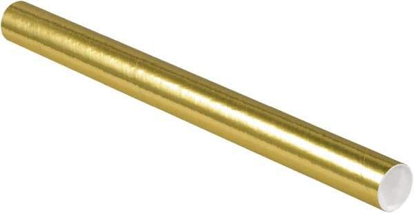 Made in USA - 2" Diam x 24" Long Round Colored Mailing Tubes - 1 Wall, Gold - All Tool & Supply