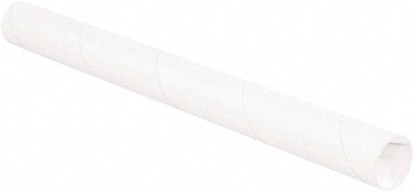 Made in USA - 2" Diam x 18" Long Round White Mailing Tubes - 1 Wall, White - All Tool & Supply