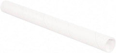 Made in USA - 2" Diam x 24" Long Round White Mailing Tubes - 1 Wall, White - All Tool & Supply