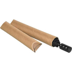 Made in USA - 2-1/2" Diam x 36" Long Round Crimped End Mailing Tubes - 1 Wall, Kraft (Color) - All Tool & Supply