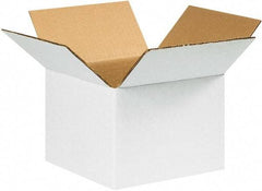 Made in USA - 6" Wide x 6" Long x 4" High Square Corrugated Shipping Box - 1 Wall, White, 65 Lb Capacity - All Tool & Supply