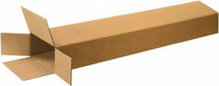 Made in USA - 4" Wide x 8" Long x 46" High Rectangle Corrugated Shipping Box - 1 Wall, Kraft (Color), 65 Lb Capacity - All Tool & Supply