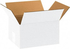 Made in USA - 6" Wide x 8" Long x 4" High Rectangle Corrugated Shipping Box - 1 Wall, White, 65 Lb Capacity - All Tool & Supply