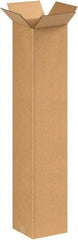 Made in USA - 8" Wide x 8" Long x 42" High Rectangle Corrugated Shipping Box - 1 Wall, Kraft (Color), 65 Lb Capacity - All Tool & Supply