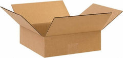 Made in USA - 10" Wide x 10" Long x 3" High Rectangle Corrugated Shipping Box - 1 Wall, Kraft (Color), 65 Lb Capacity - All Tool & Supply