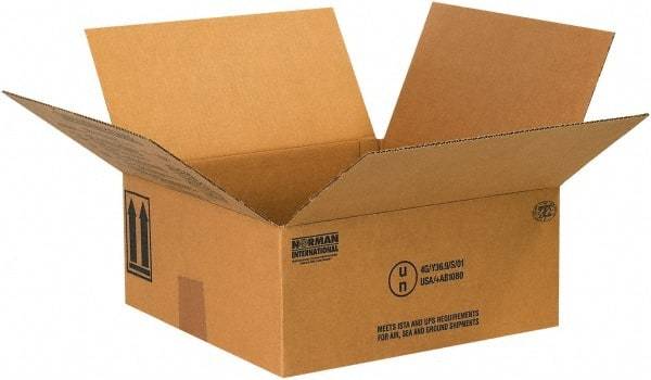 Made in USA - 10-1/4" Wide x 10-1/4" Long x 6-3/16" High Rectangle Corrugated Shipping Box - 1 Wall, Kraft (Color), 95 Lb Capacity - All Tool & Supply