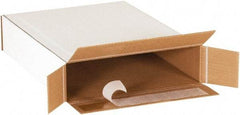 Made in USA - 3" Wide x 11-1/4" Long x 15-1/8" High Rectangle Corrugated Shipping Box - 1 Wall, White, 65 Lb Capacity - All Tool & Supply