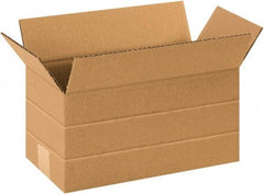 Made in USA - 6" Wide x 12" Long x 6" High Rectangle Multi-Depth Box - 1 Wall, Kraft (Color), 65 Lb Capacity - All Tool & Supply