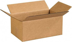 Made in USA - 7" Wide x 12" Long x 5" High Rectangle Corrugated Shipping Box - 1 Wall, Kraft (Color), 65 Lb Capacity - All Tool & Supply