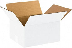 Made in USA - 10" Wide x 12" Long x 6" High Rectangle Corrugated Shipping Box - 1 Wall, White, 65 Lb Capacity - All Tool & Supply