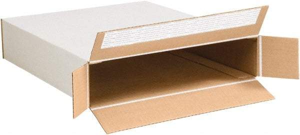 Made in USA - 3" Wide x 12-1/2" Long x 17-1/2" High Rectangle Corrugated Shipping Box - 1 Wall, White, 65 Lb Capacity - All Tool & Supply