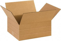 Made in USA - 10" Wide x 14" Long x 6" High Rectangle Multi-Depth Box - 1 Wall, Kraft (Color), 65 Lb Capacity - All Tool & Supply