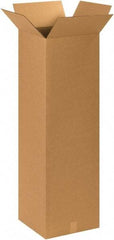 Made in USA - 15" Wide x 15" Long x 48" High Rectangle Corrugated Shipping Box - 1 Wall, Kraft (Color), 65 Lb Capacity - All Tool & Supply