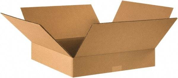 Made in USA - 16" Wide x 16" Long x 3" High Rectangle Corrugated Shipping Box - 1 Wall, Kraft (Color), 65 Lb Capacity - All Tool & Supply