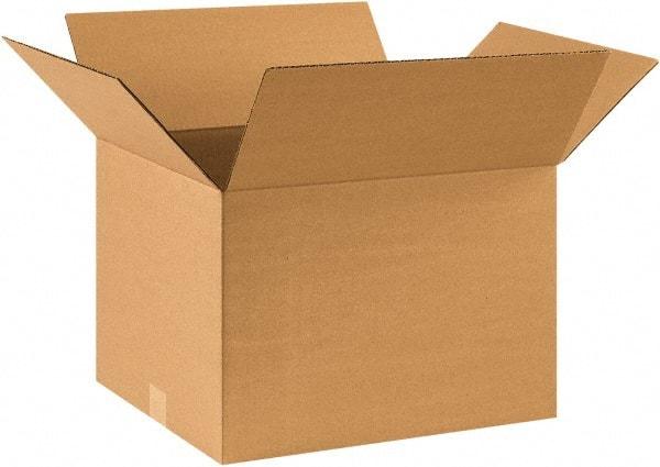 Made in USA - 14" Wide x 17" Long x 12" High Rectangle Corrugated Shipping Box - 1 Wall, Kraft (Color), 65 Lb Capacity - All Tool & Supply