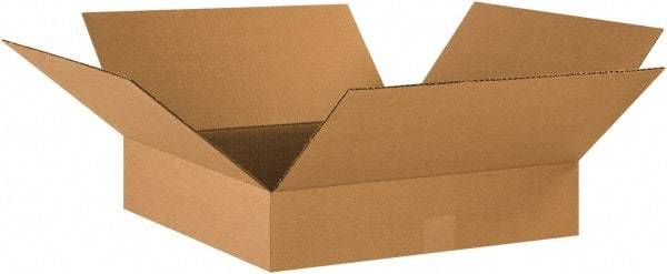 Made in USA - 18" Wide x 18" Long x 4" High Rectangle Corrugated Shipping Box - 1 Wall, Kraft (Color), 65 Lb Capacity - All Tool & Supply