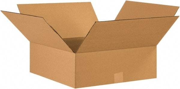 Made in USA - 17" Wide x 17" Long x 6" High Rectangle Corrugated Shipping Box - 1 Wall, Kraft (Color), 65 Lb Capacity - All Tool & Supply