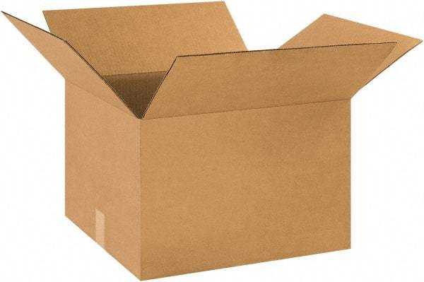 Made in USA - 16" Wide x 18" Long x 12" High Rectangle Corrugated Shipping Box - 1 Wall, Kraft (Color), 65 Lb Capacity - All Tool & Supply