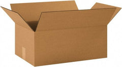 Made in USA - 12" Wide x 19" Long x 7" High Rectangle Corrugated Shipping Box - 1 Wall, Kraft (Color), 65 Lb Capacity - All Tool & Supply