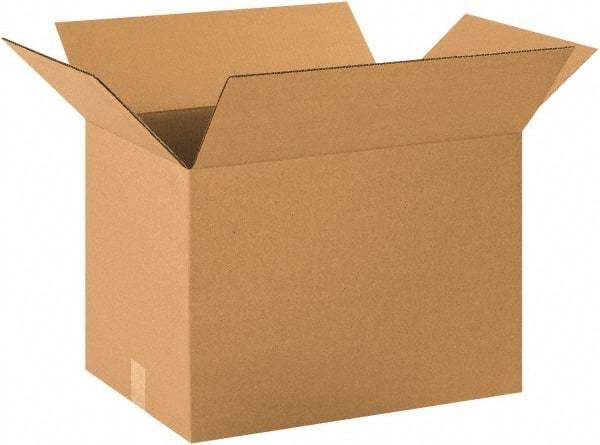 Made in USA - 14" Wide x 20" Long x 14" High Rectangle Corrugated Shipping Box - 1 Wall, Kraft (Color), 65 Lb Capacity - All Tool & Supply