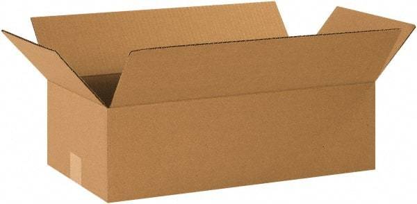 Made in USA - 10" Wide x 20" Long x 6" High Rectangle Corrugated Shipping Box - 1 Wall, Kraft (Color), 65 Lb Capacity - All Tool & Supply