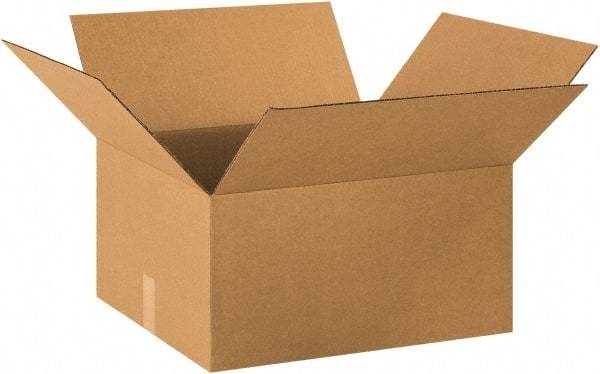 Made in USA - 18" Wide x 20" Long x 10" High Rectangle Corrugated Shipping Box - 1 Wall, Kraft (Color), 65 Lb Capacity - All Tool & Supply