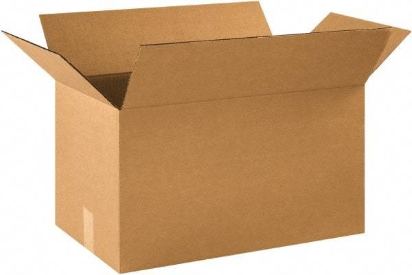 Made in USA - 13" Wide x 21" Long x 13" High Rectangle Corrugated Shipping Box - 1 Wall, Kraft (Color), 65 Lb Capacity - All Tool & Supply