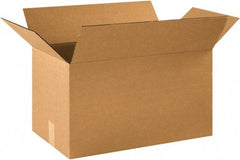 Made in USA - 12" Wide x 21" Long x 12" High Rectangle Corrugated Shipping Box - 1 Wall, Kraft (Color), 65 Lb Capacity - All Tool & Supply