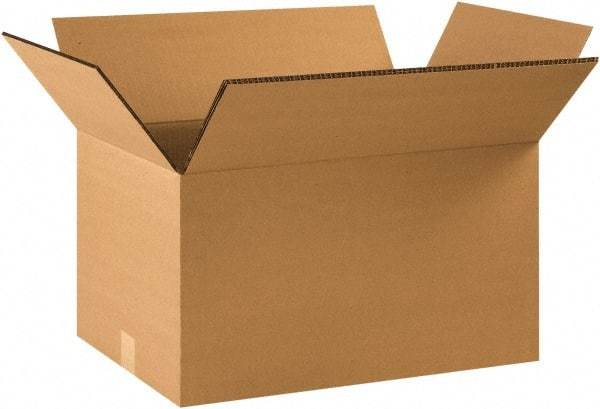 Made in USA - 14" Wide x 22" Long x 12" High Rectangle Heavy Duty Corrugated Box - 2 Walls, Kraft (Color), 100 Lb Capacity - All Tool & Supply