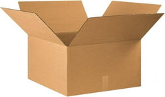 Made in USA - 22" Wide x 22" Long x 12" High Rectangle Corrugated Shipping Box - 1 Wall, Kraft (Color), 65 Lb Capacity - All Tool & Supply