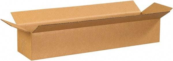 Made in USA - 6" Wide x 24" Long x 4" High Rectangle Corrugated Shipping Box - 1 Wall, Kraft (Color), 65 Lb Capacity - All Tool & Supply