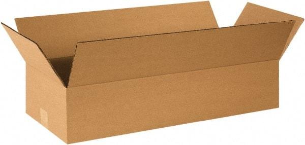 Made in USA - 8" Wide x 24" Long x 4" High Rectangle Corrugated Shipping Box - 1 Wall, Kraft (Color), 65 Lb Capacity - All Tool & Supply