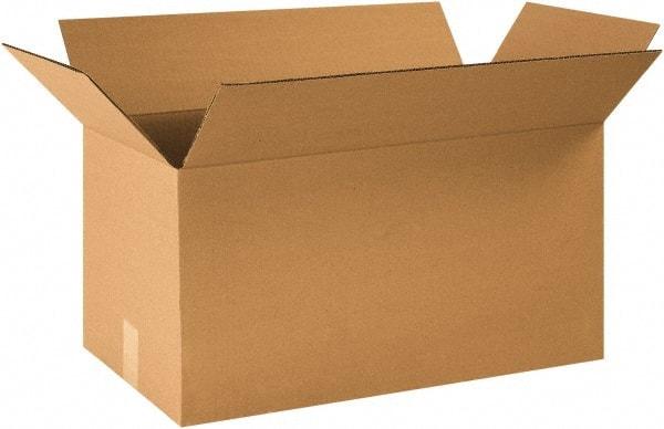 Made in USA - 12" Wide x 24" Long x 12" High Rectangle Corrugated Shipping Box - 1 Wall, Kraft (Color), 65 Lb Capacity - All Tool & Supply