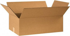 Made in USA - 14" Wide x 24" Long x 8" High Rectangle Corrugated Shipping Box - 1 Wall, Kraft (Color), 65 Lb Capacity - All Tool & Supply