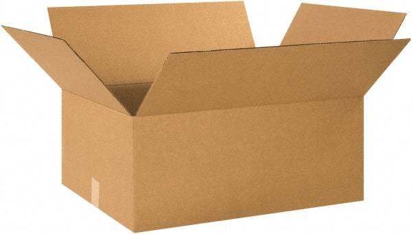 Made in USA - 18" Wide x 26" Long x 10" High Rectangle Corrugated Shipping Box - 1 Wall, Kraft (Color), 65 Lb Capacity - All Tool & Supply