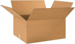 Made in USA - 20" Wide x 24" Long x 12" High Rectangle Corrugated Shipping Box - 1 Wall, Kraft (Color), 65 Lb Capacity - All Tool & Supply