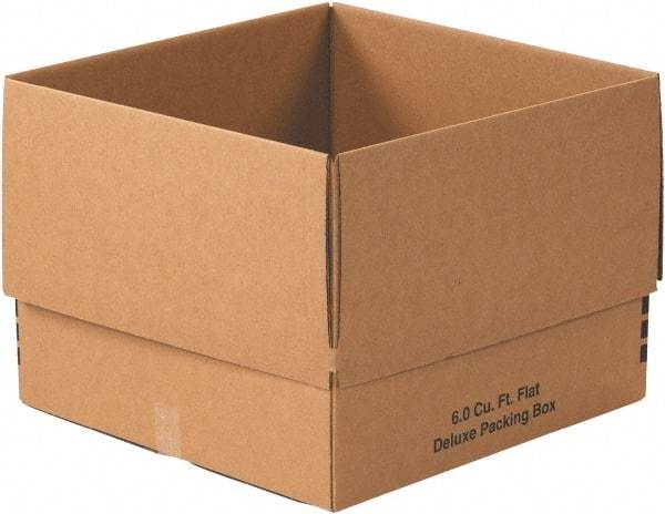 Made in USA - 24" Wide x 24" Long x 18" High Rectangle Moving Boxes - 1 Wall, Kraft (Color), 65 Lb Capacity - All Tool & Supply