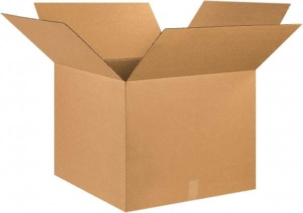 Made in USA - 25" Wide x 25" Long x 20" High Rectangle Corrugated Shipping Box - 1 Wall, Kraft (Color), 65 Lb Capacity - All Tool & Supply