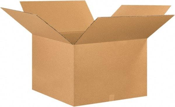 Made in USA - 26" Wide x 26" Long x 16" High Rectangle Corrugated Shipping Box - 1 Wall, Kraft (Color), 65 Lb Capacity - All Tool & Supply