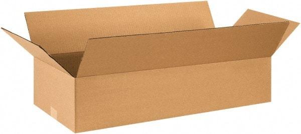 Made in USA - 12" Wide x 28" Long x 6" High Rectangle Corrugated Shipping Box - 1 Wall, Kraft (Color), 65 Lb Capacity - All Tool & Supply