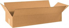 Made in USA - 12" Wide x 30" Long x 6" High Rectangle Corrugated Shipping Box - 1 Wall, Kraft (Color), 65 Lb Capacity - All Tool & Supply